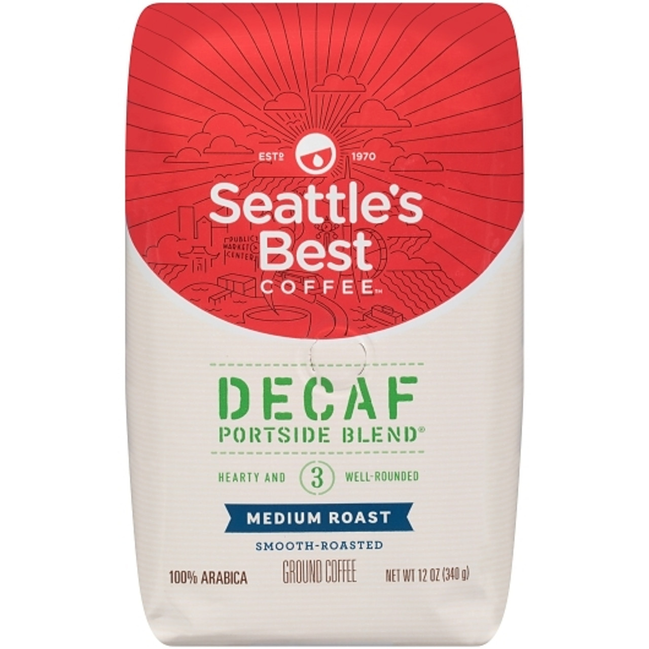 Seattle s Best Decaf Portside Blend Ground Coffee, 12 Ounce, 6 Per Case