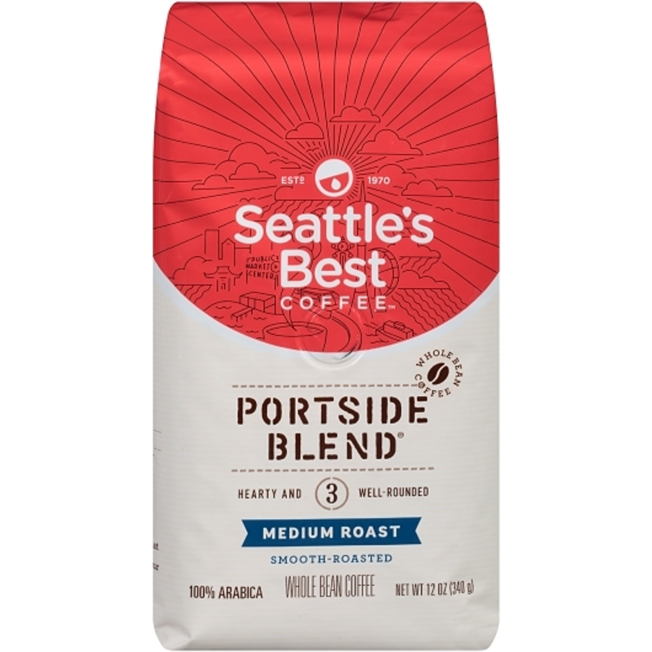 Seattle s Best Portside Blend Whole Bean Coffee, 12 Ounce, 6 Per Case