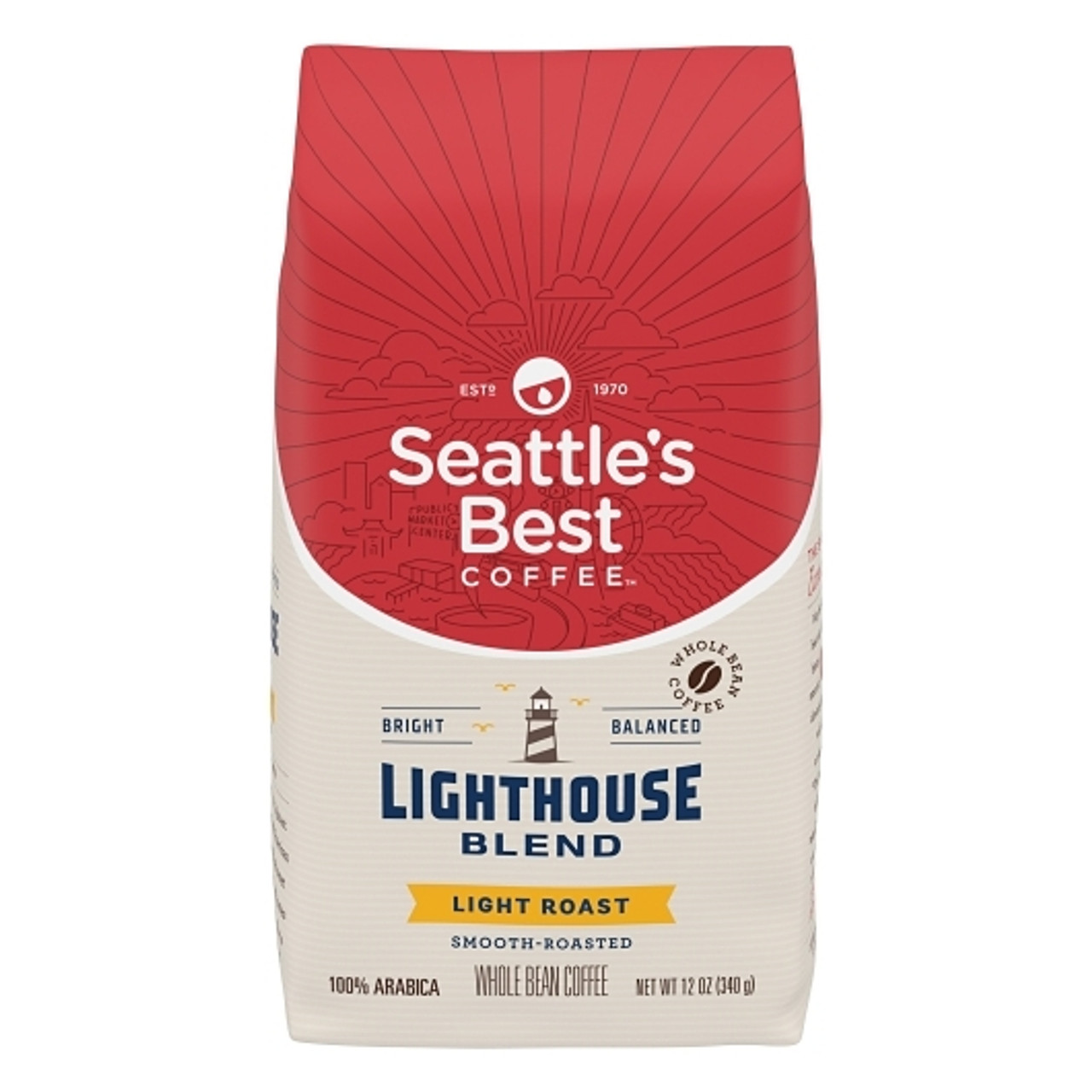 Seattle's Best Lighthouse Blend Whole Bean Coffee, 12 Ounce, 6 Per Case