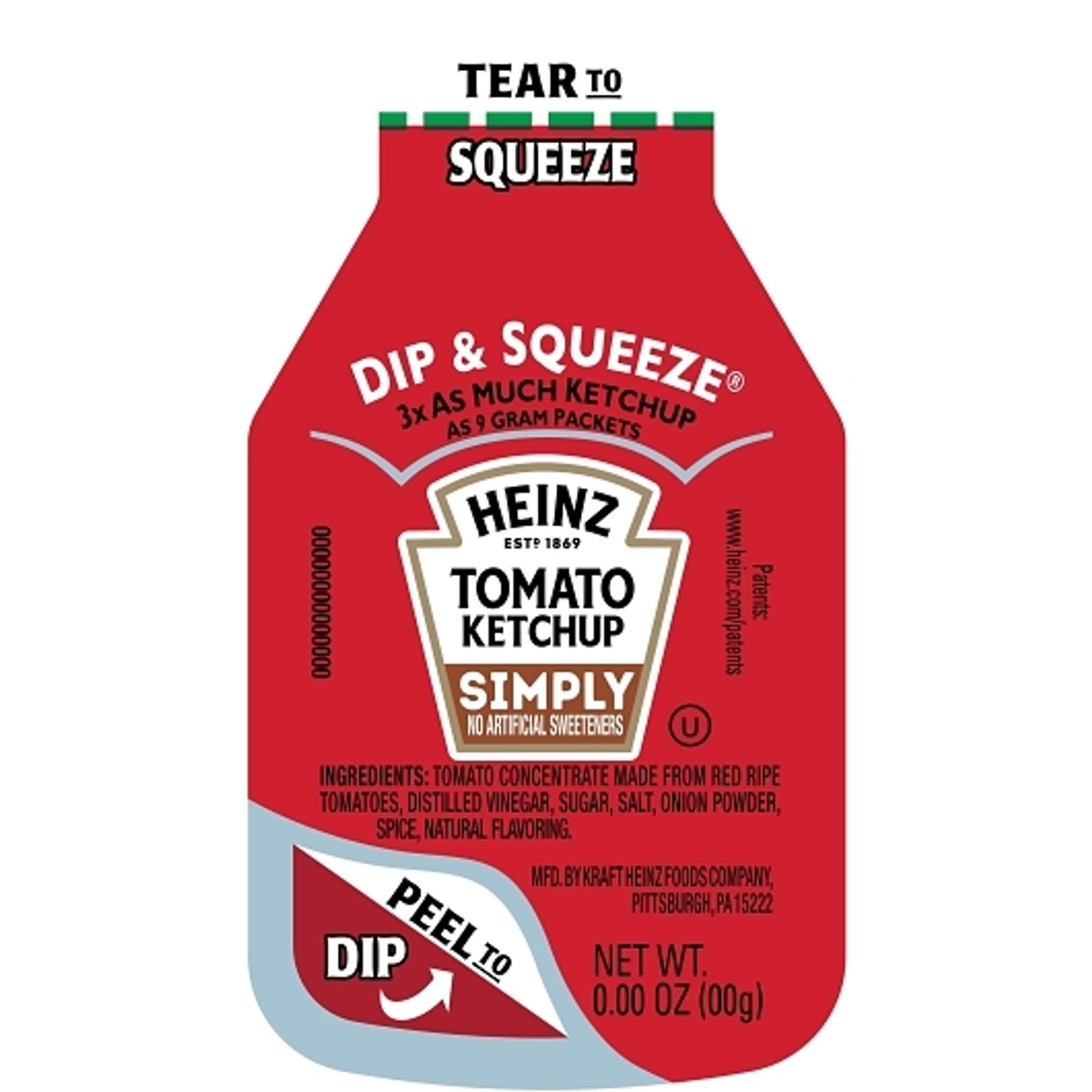 Heinz Simply Ketchup Dip & Squeeze Single Serve Packet, 26 Gram, 500 Per Case
