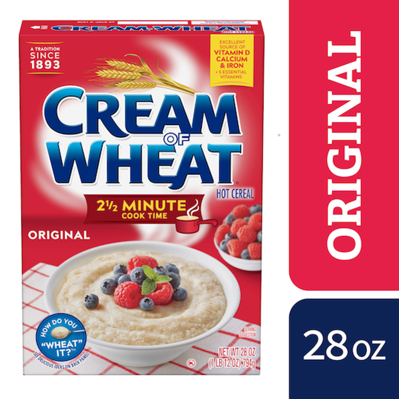 Cream Of Wheat Original Hot Cereal 2 1/2 Minute Cook Time, 28 Ounce, 12 Per Case