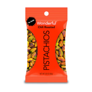 Wonderful Pistachios No Shell Chili Roasted Pistachios, 2.25 Ounces, 8 Per Box, 3 Per Case