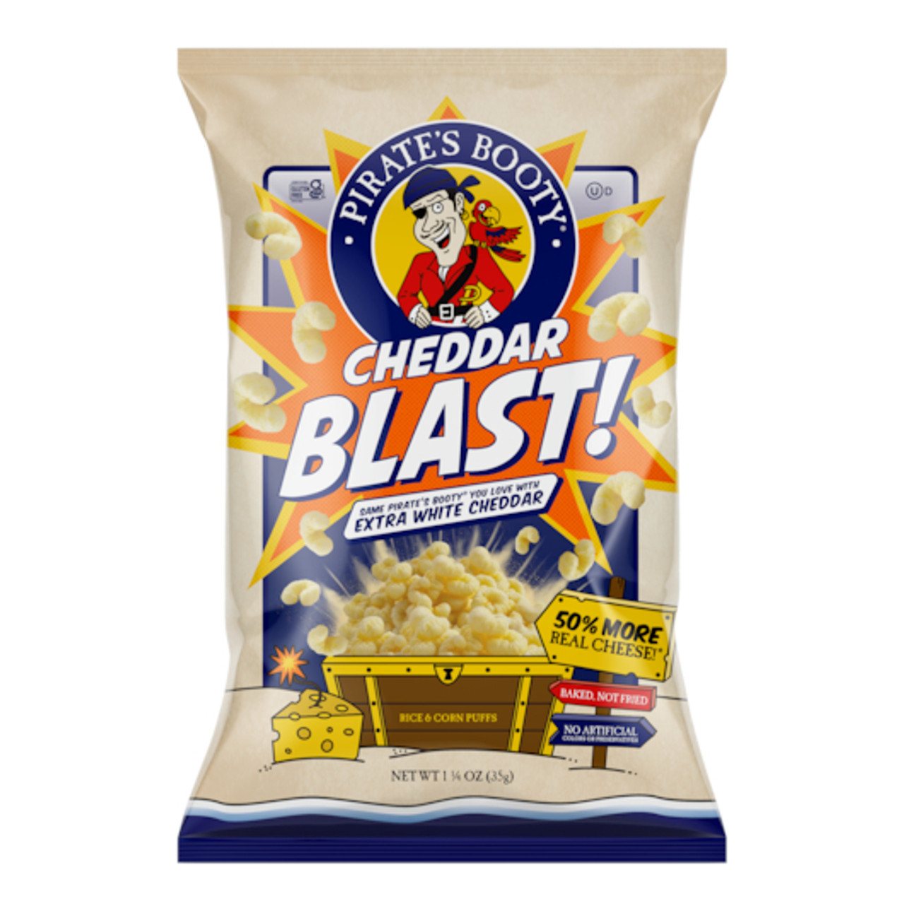Pirate s Booty Cheddar Blast, 1.25 Ounces, 12 Per Case