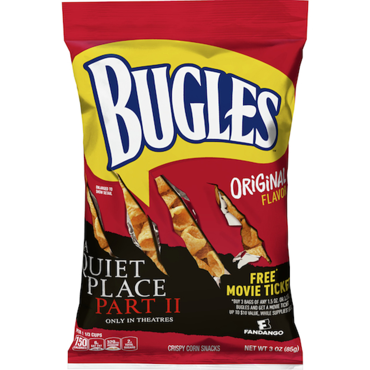 Bugles Original Crispy Corn Snacks, 3 Ounce - 6 Per Case