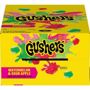 Gushers Watermelon And Sour Apple Fruit Flavored Snacks, 4.25 Ounce, 8 Per Box, 6 Per Case