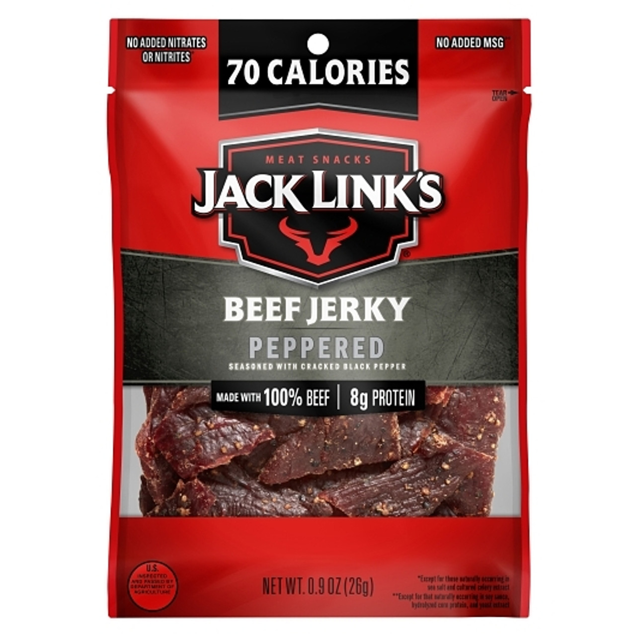 Jack Link s Peppered Beef Jerky, 0.9 Ounces, 48 Per Case
