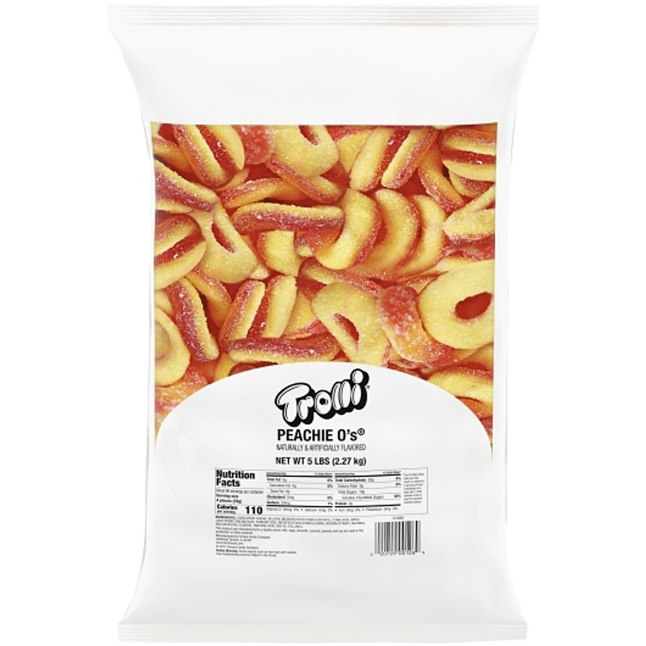 Trolli Candy Peachie O s Gummy Candy, 80 Ounce, 6 Per Case