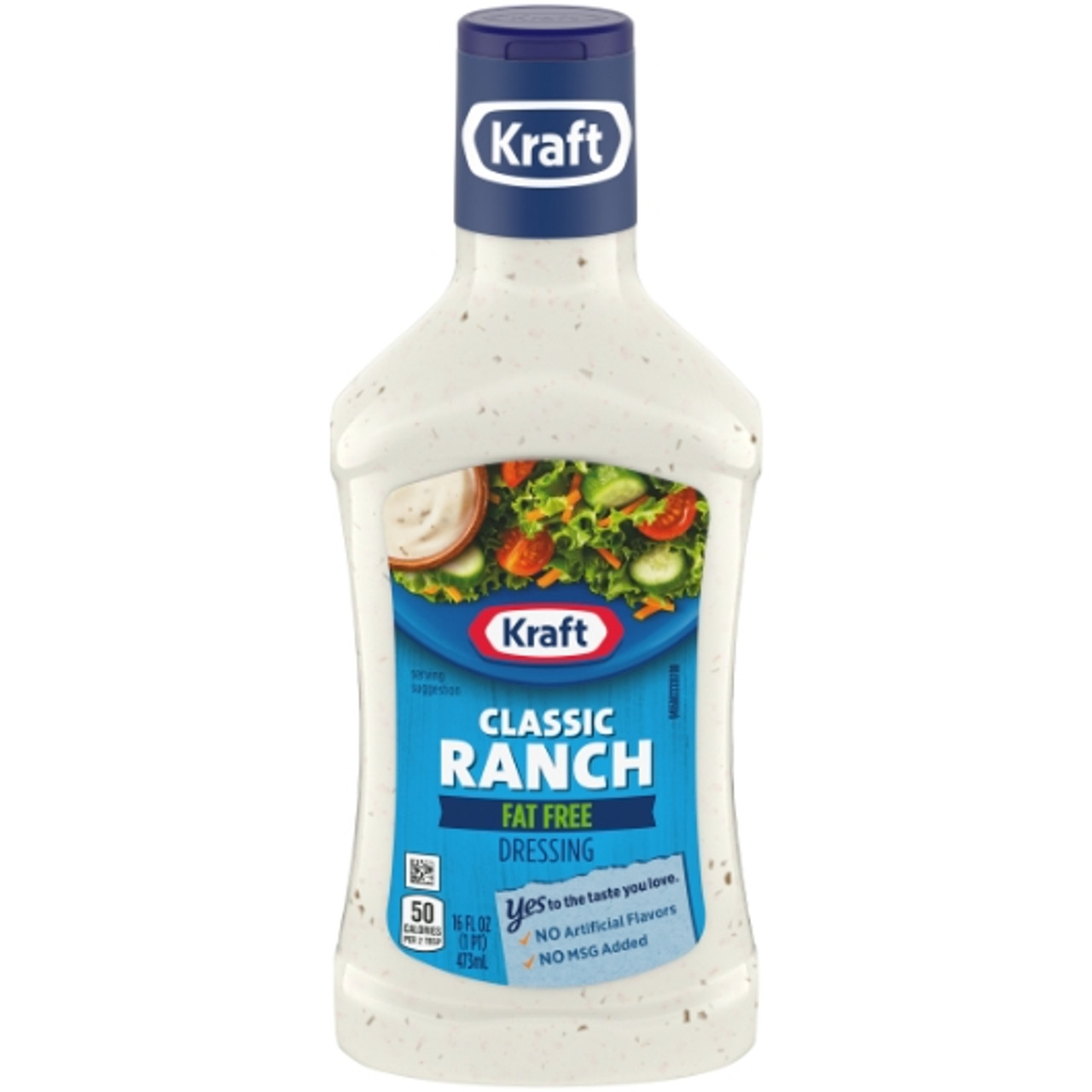 Kraft Fat Free Ranch Dressing Bottle, 16 Fluid Ounce, 6 Per Case