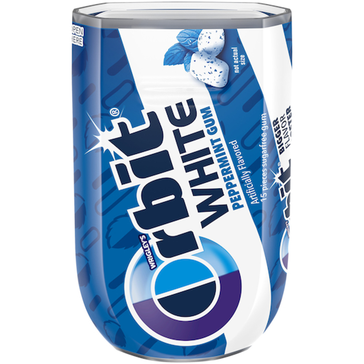 Orbit White Soft Peppermint Gum, 15 Piece, 9 Per Box, 10 Per Case