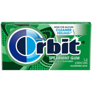 Orbit Spearmint Gum, 14 Piece, 3 Per Pack, 20 Per Case