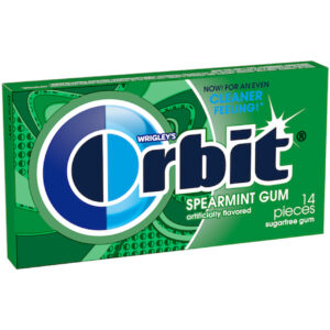 Orbit Spearmint Gum, 14 Piece, 12 Per Box, 12 Per Case