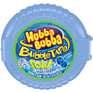 Hubba Bubba Bubble Tape Gum Sour Blue Raspberry, 2 Ounces, 12 Per Case