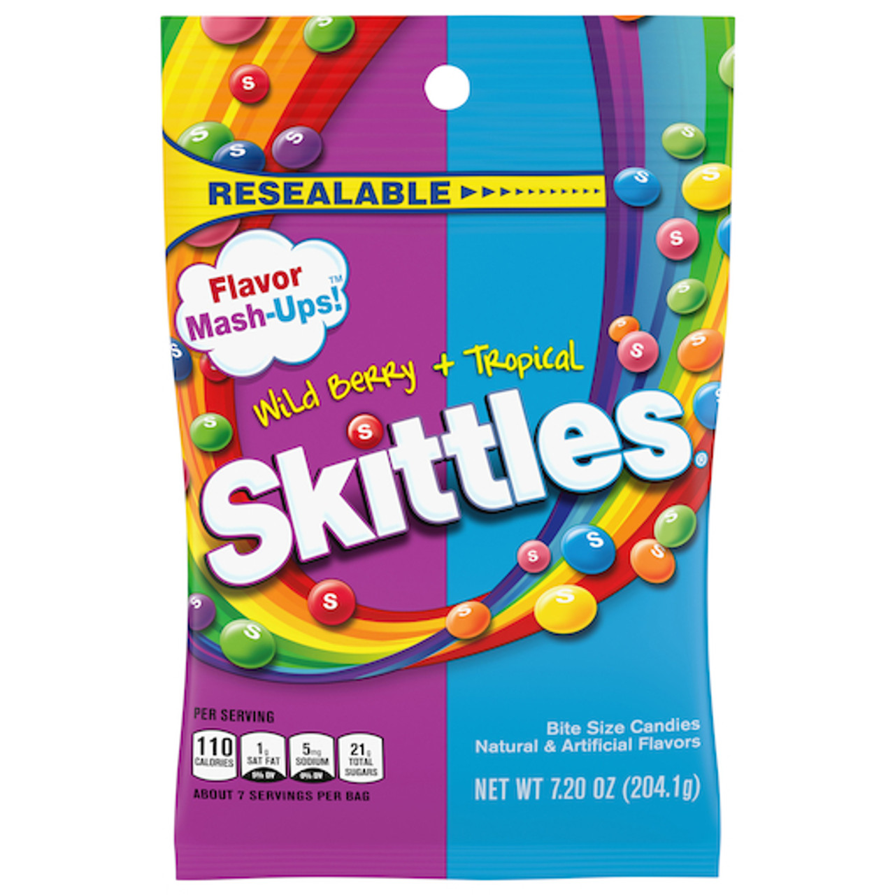 Skittles Flavor Mash Ups Wild Berry and Tropical Candy, 7.2 Ounce, 12 Per Case
