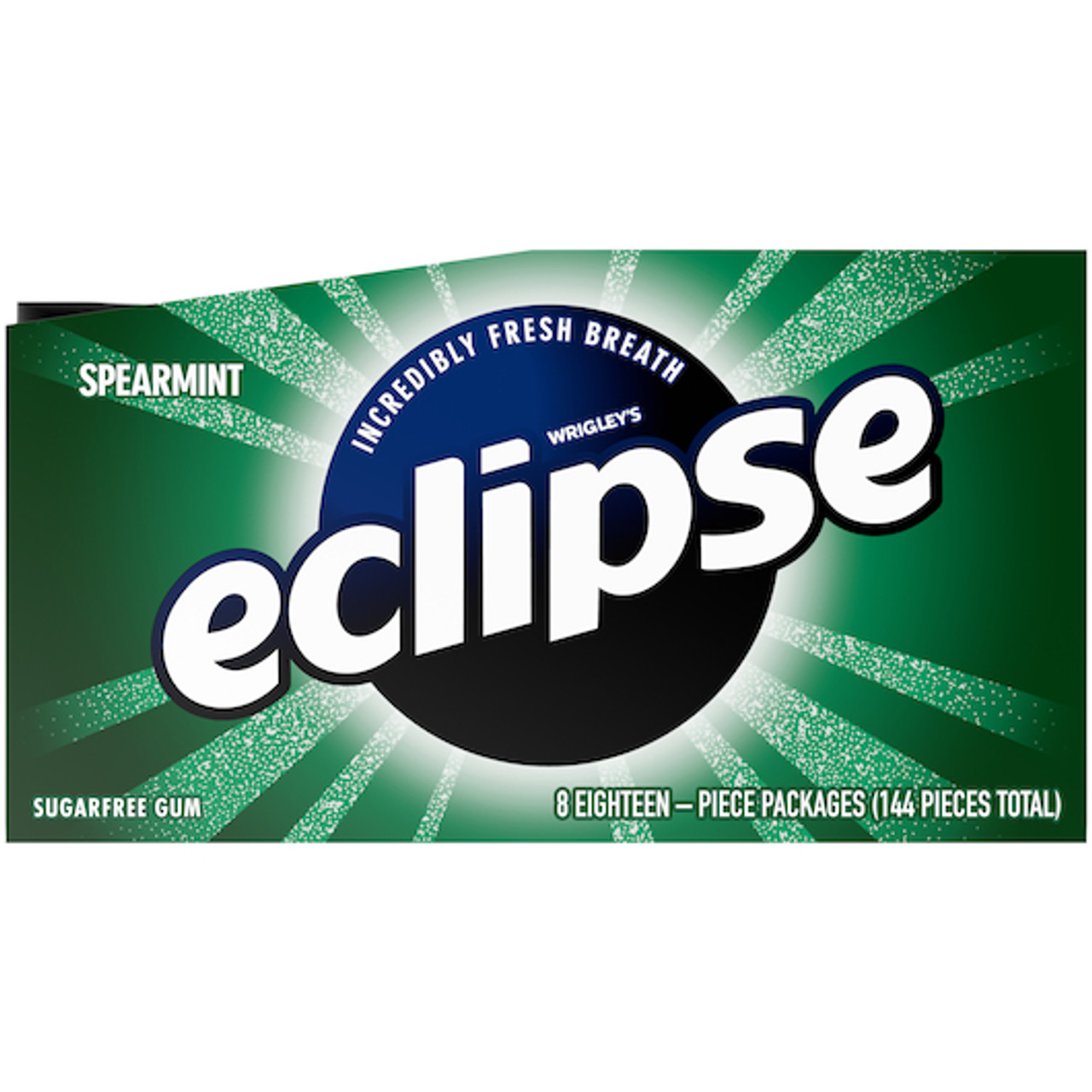 Eclipse Spearmint Gum, 8 Per Box, 18 Per Case