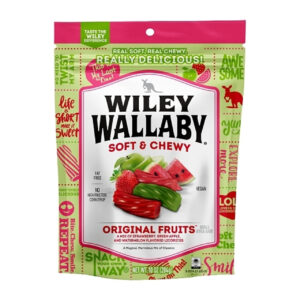 Wiley Wallaby Original Fruits Soft and Chewy Licorice, 7.05 Ounce, 8 Per Case