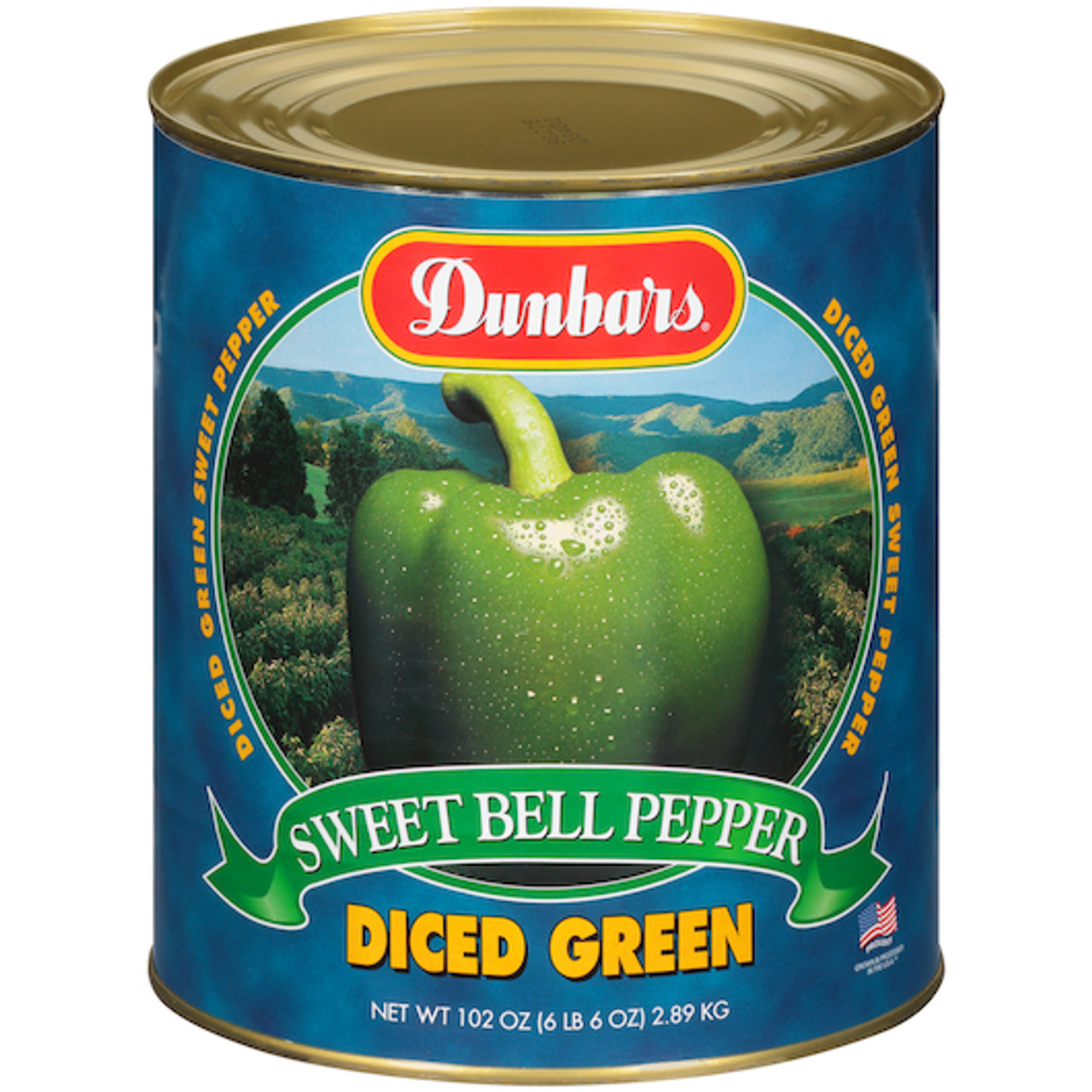 Dunbars Diced Green Sweet Bell Pepper, 102 Ounce, 6 Per Case