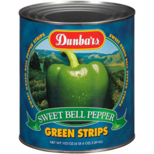Dunbars Green Strips Sweet Bell Pepper, 102 Ounce, 6 Per Case
