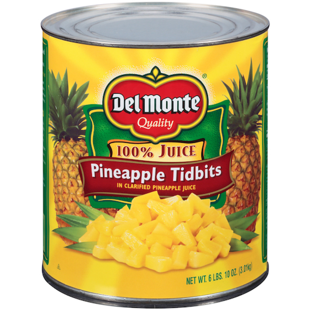 Del Monte Pineapple Tidbits In Juice, 106 Ounce, 6 Per Case