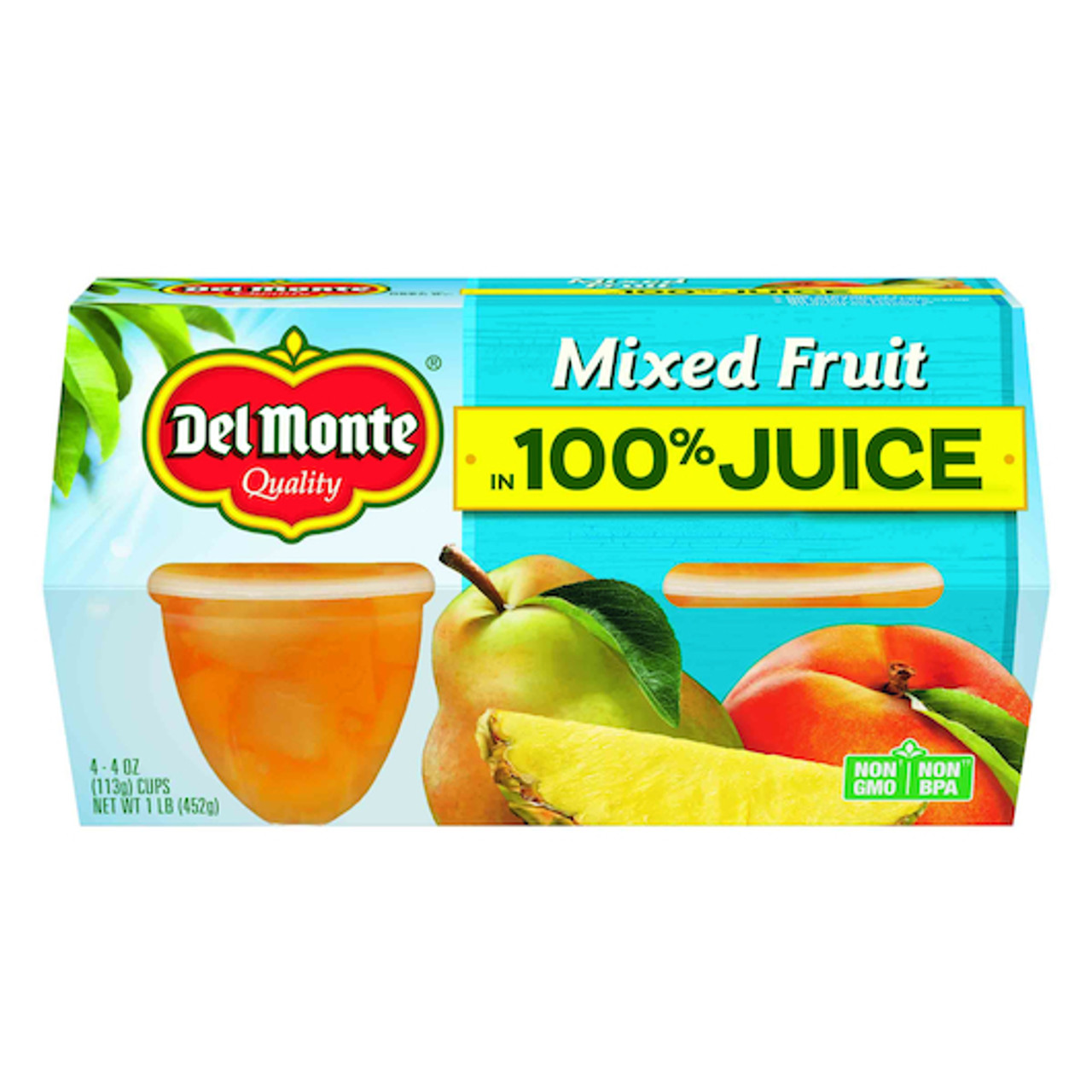 Del Monte Mixed Fruit In 100% Juice, 16 Ounce, 6 Per Case