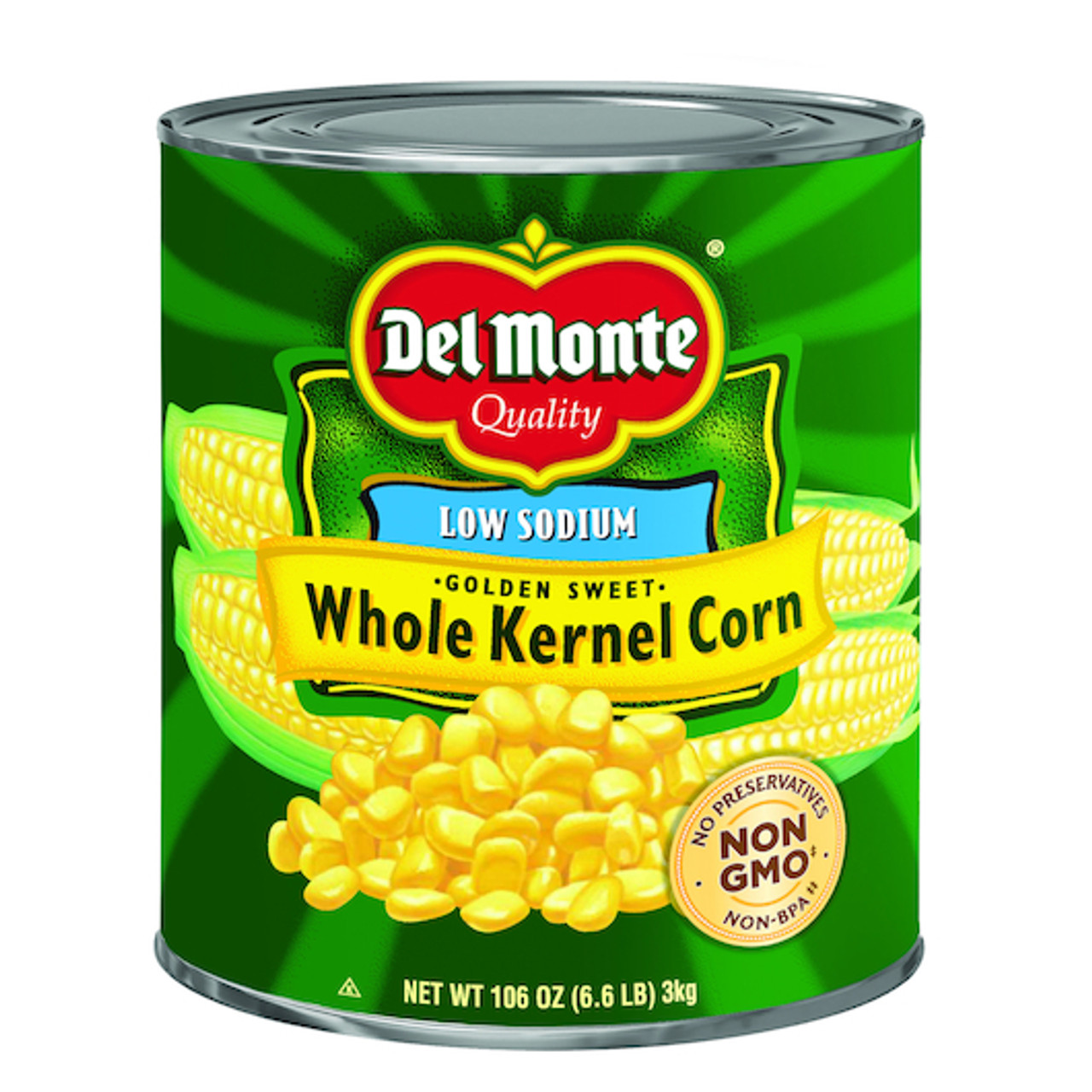 Del Monte Golden Sweet Whole Kernel Corn, 101 Ounce, 6 Per Case