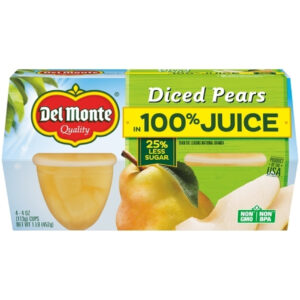 Del Monte Diced Pears In 100 %  Juice, 16 Ounce, 6 Per Case
