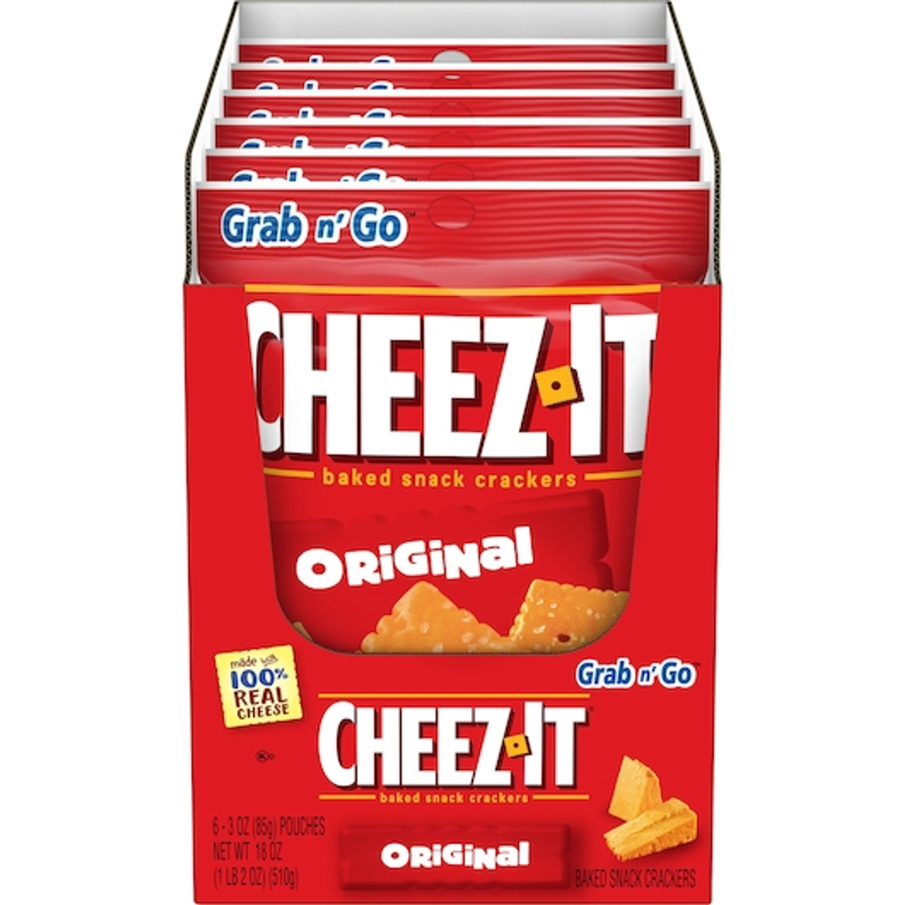 Cheez-It Baked Cheese Crackers Original, 3 Ounce, 36 Per Case