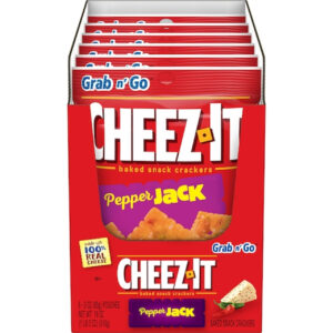 Cheez-It Pepper Jack Snack Crackers, 3 Ounces, 6 Per Box, 6 Per Case