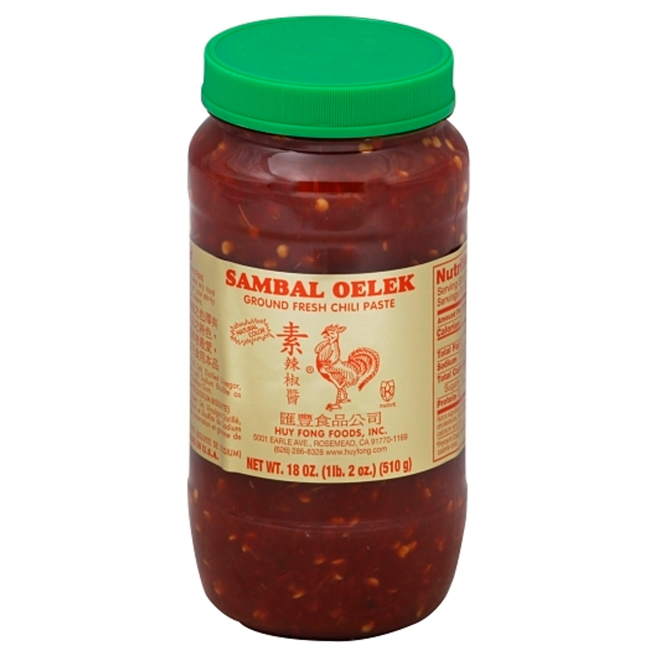 Huy Fong Sambal Oelex Chili Paste, 18 Ounce, 12 Per Case