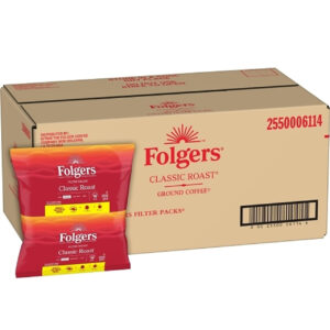 Folgers Regular Filterpack Classic Roast Coffee, 0.9 Ounce, 16 Per Case