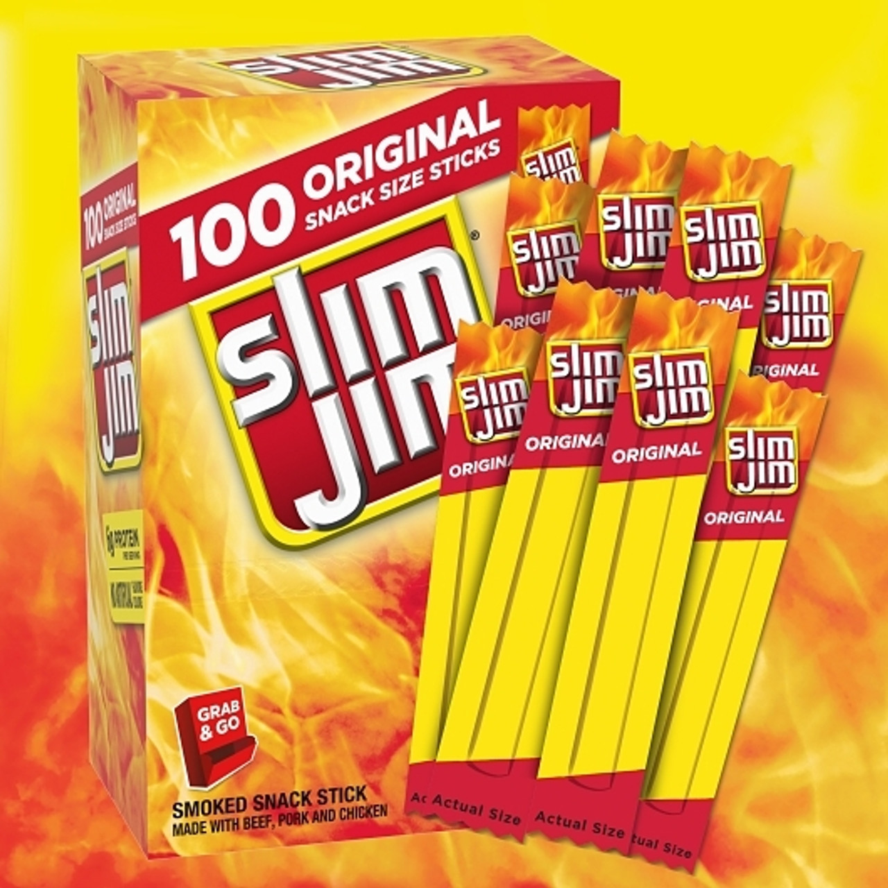Slim Jim Original Flavor Snack Sticks Gravity Feed, 0.28 Ounces, 240 Per Case