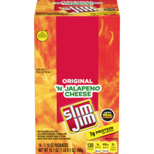 Slim Jim Original N Jalapeno Cheese Beef Snack Stick, 1.15 Ounces, 84 Per Case