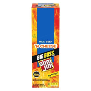 Slim Jim Mild Beef And Cheese Snack Sticks, 3 Ounces, 18 Per Box, 6 Per Case