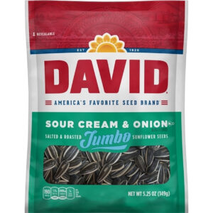 David Sunflower Seeds Sour Cream & Onion, 5.25 Ounces, 12 Per Case