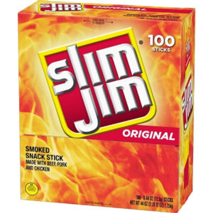 Slim Jim Original Snack Sticks, 0.44 Ounces, 100 Per Box, 4 Per Case