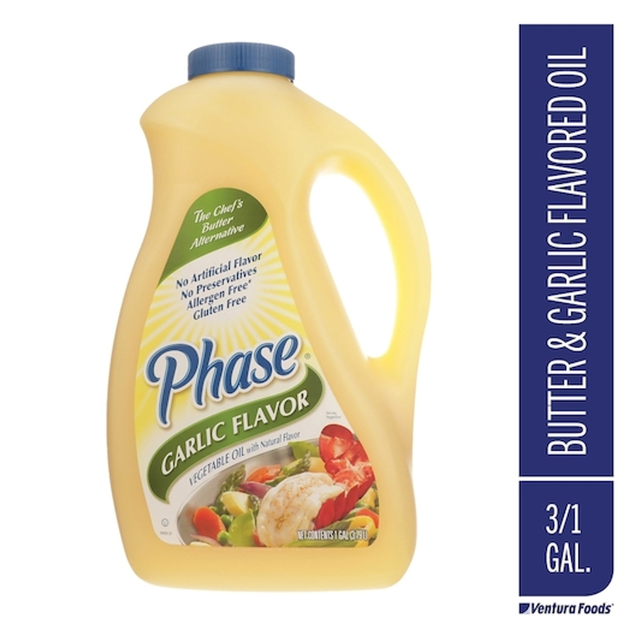 Phase Garlic Flavored Vegetable Oil With Artificial Butter Flavor, 1 Gallon, 3 Per Case