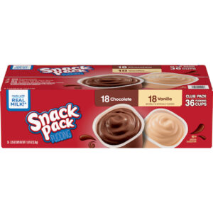Snack Pack Chocolate Vanilla Pudding, 3.25 Ounces, 4 Per Box, 9 Per Case