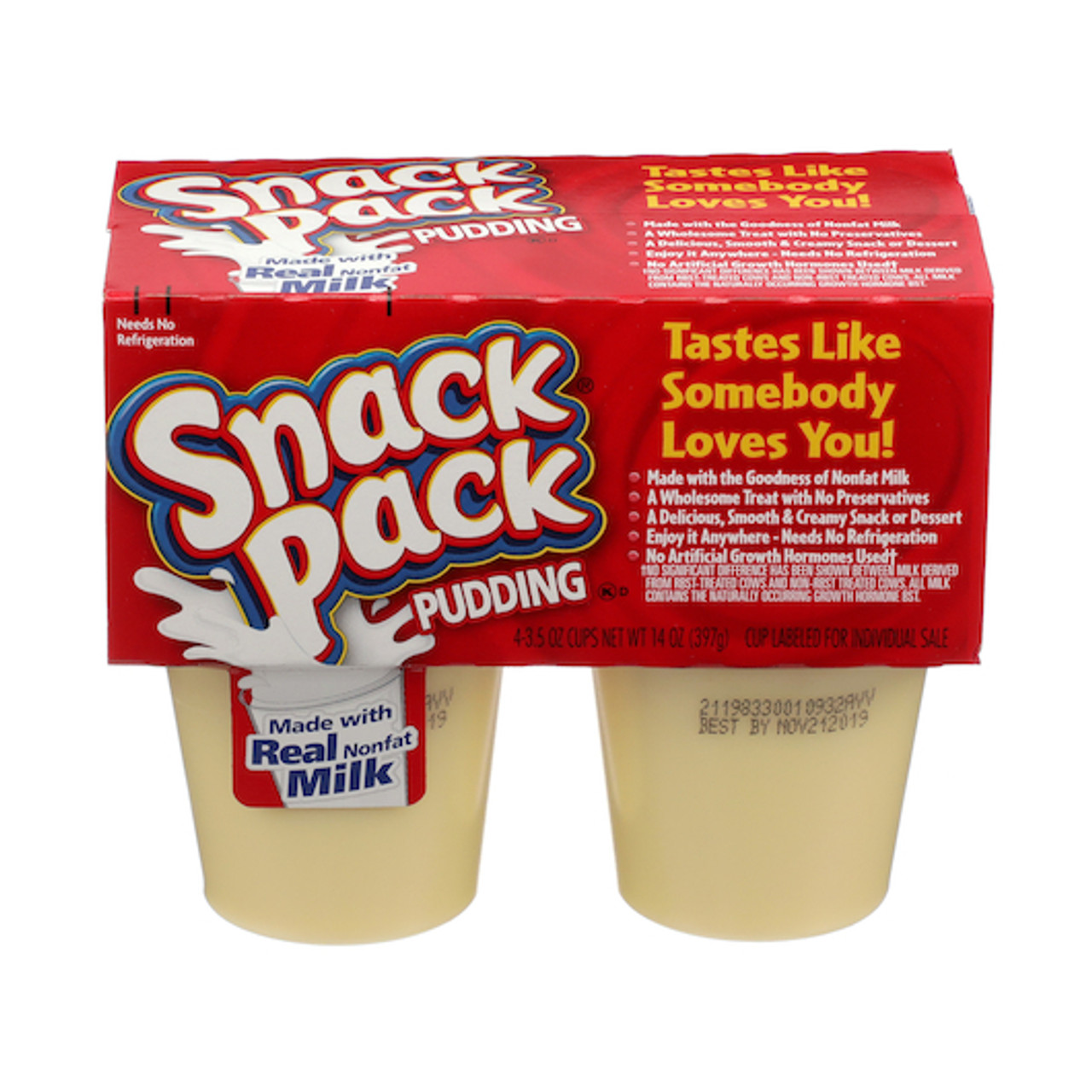 Snack Pack Pudding Vanilla, 0.875 Pound, 12 Per Case