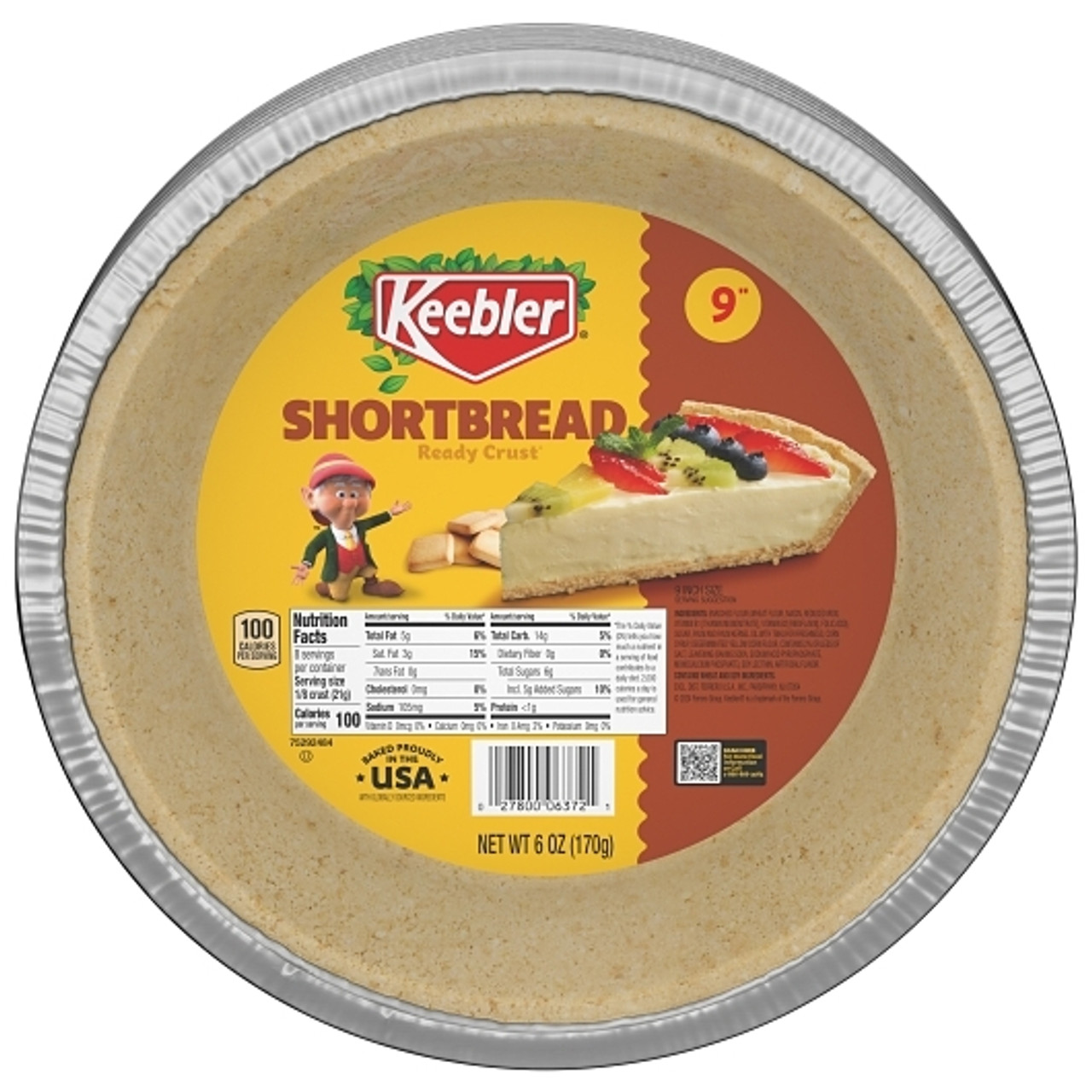 Keebler Ready Crust Shortbread Pie Crust 9 , 6 Ounce, 12 Per Case