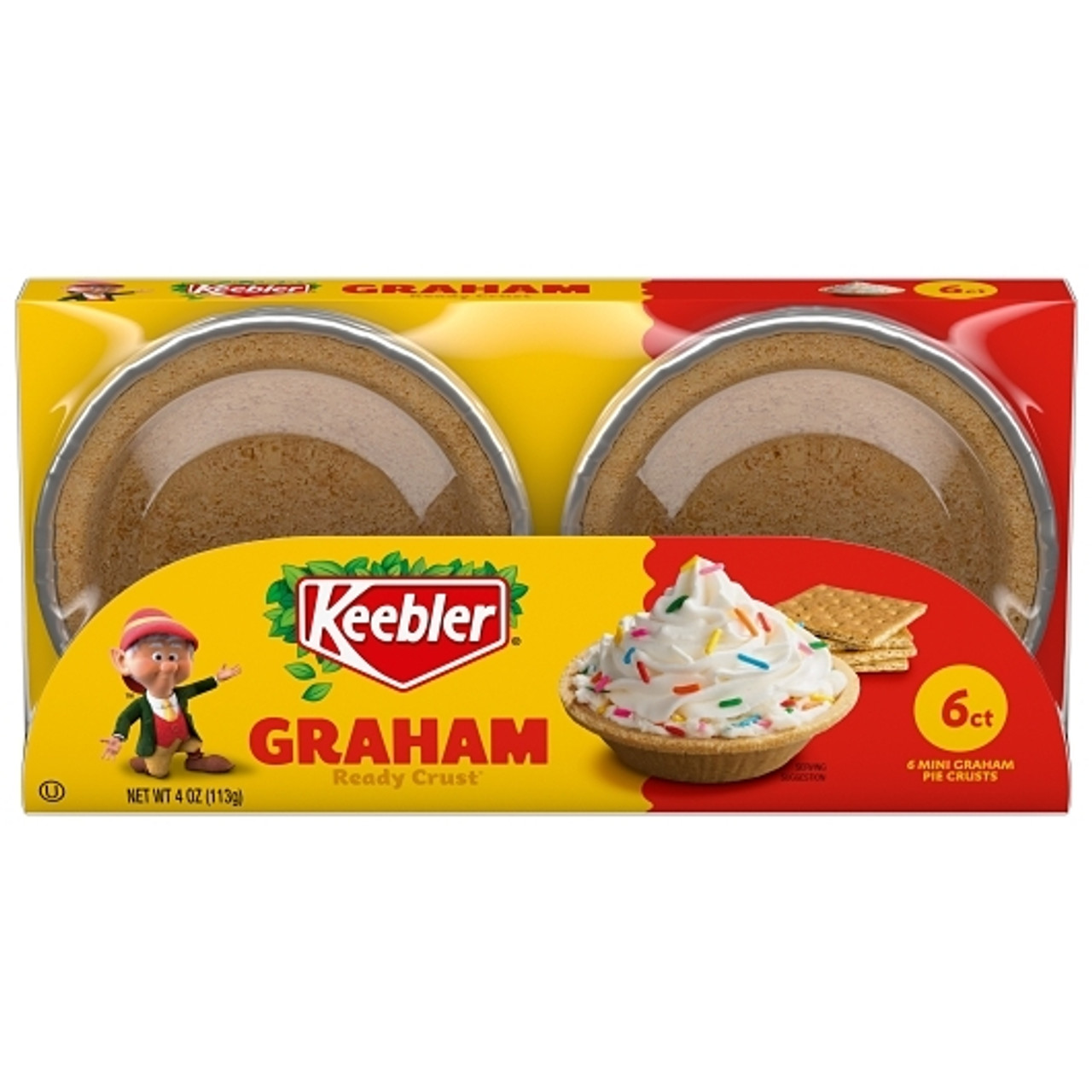 Keebler Crusts Graham Cracker Mini Pie Crust 6CT, 4 Ounce, 12 Per Case