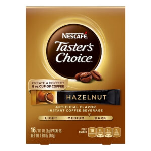 Nescafe Tasters Choice Instant Coffee Hazelnut, 1.69 Ounce, 8 Per Case