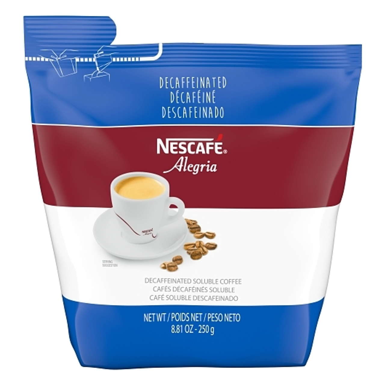Nescafe Alegria Decaffeinated Soluble Coffee, 8.82 Ounces, 4 Per Case