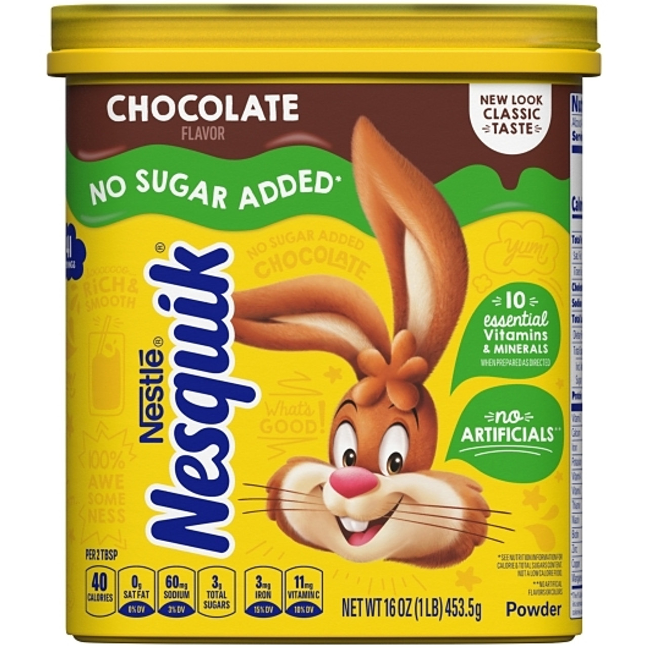 Nesquik Milk Flavoring Sugar Free Chocolate Powder, 16 Ounces, 6 Per Case