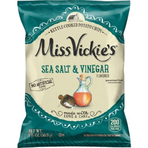 Miss Vickie s Sea Salt Vinegar Kettle Cooked Potato Chips, 1.375 Ounce, 64 Per Case