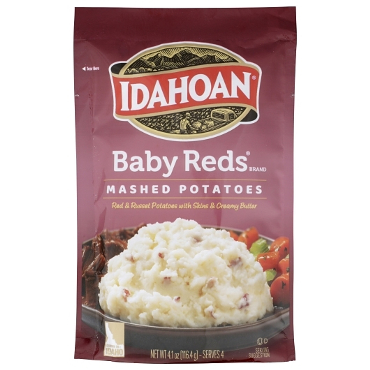 Idahoan Foods Baby Reds Mashed Potatoes, 4.1 Ounce, 10 Per Case