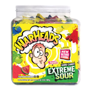 Warheads Extreme Sour Hard Candy Tub, 34 Ounce, 6 Per Case