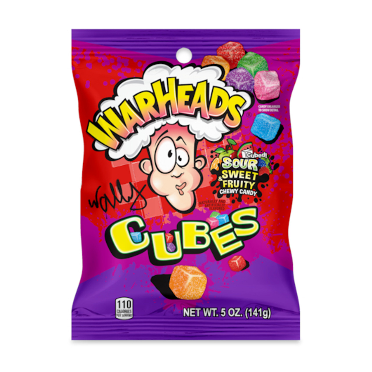 Warheads Cubes Peg Bag, 5 Ounce, 12 Per Case