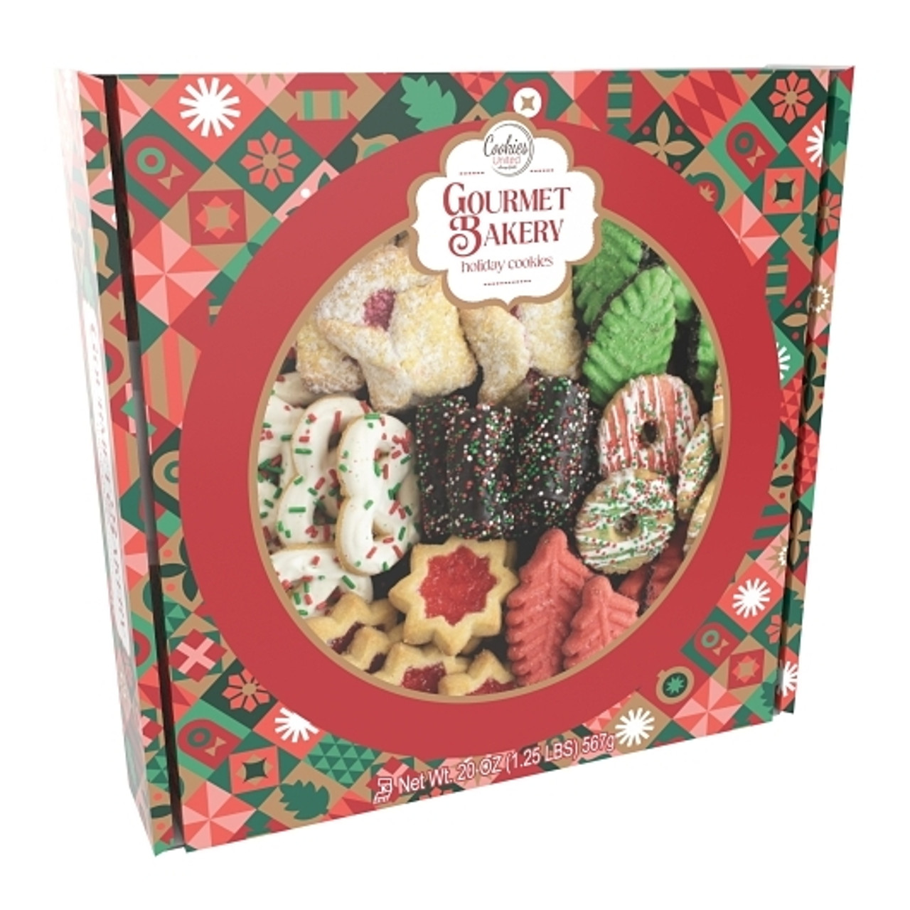 Cookies United Assorted Winter Wonderland Cookie Platter, 20 Ounce, 10 Per Case