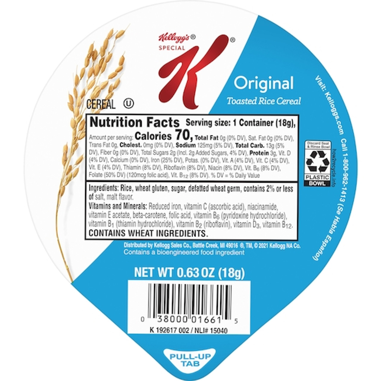 Kellogg Special K Cereal, 0.62 Ounce, 96 Per Case