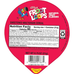 Kellogg Froot Loops Cereal, 0.75 Ounce, 96 Per Case