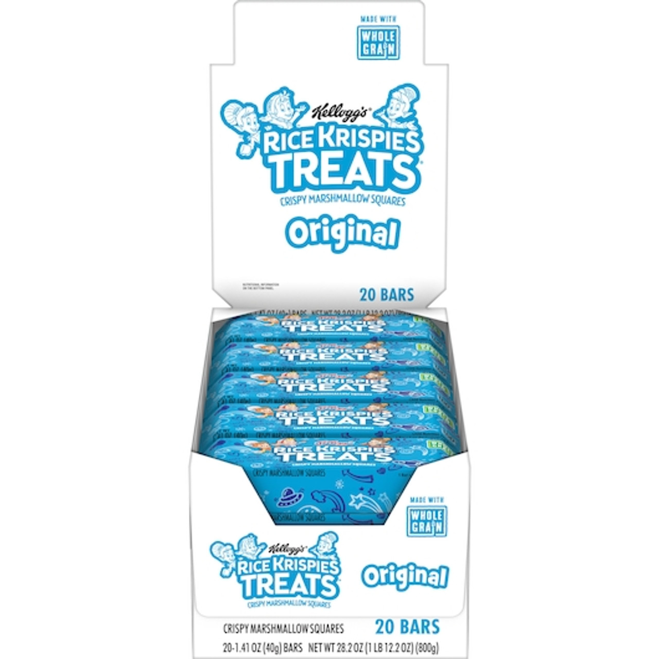 Kellogg Rice Krispies Treats Crispy Marshmallow Squares, 1.41 Ounces, 20 Per Box, 4 Per Case
